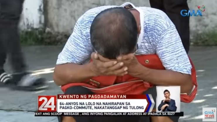 Isang 64 Anyos Na Matanda Naiyak Na Lamang Sa EDSA Dahil Sa Labis Na